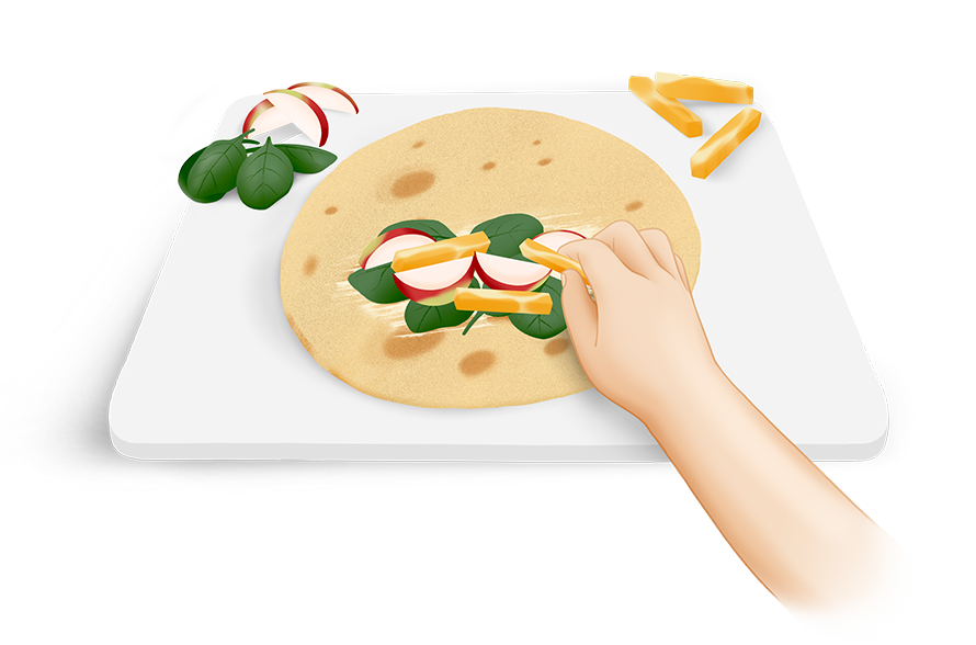 Garnir et rouler une tortilla