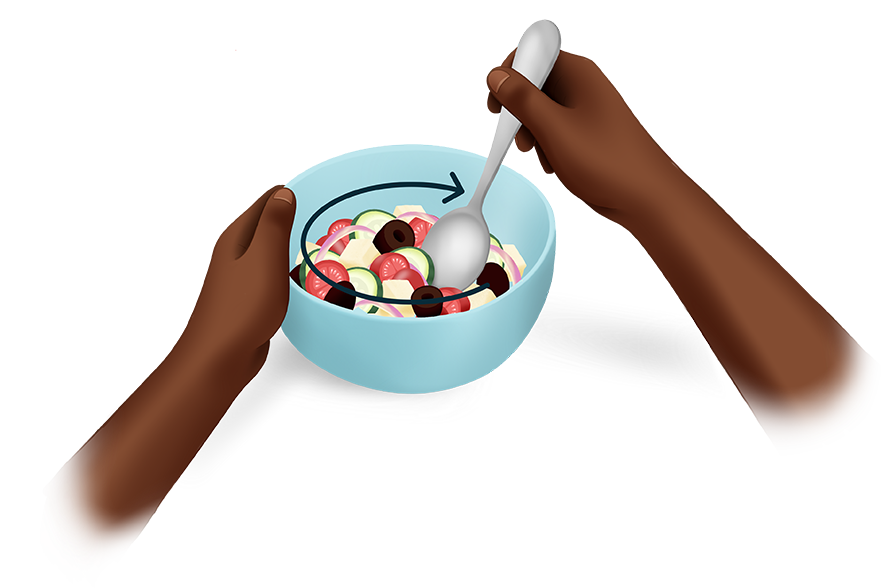 Mélanger avec une cuillère en métal - Technique A 