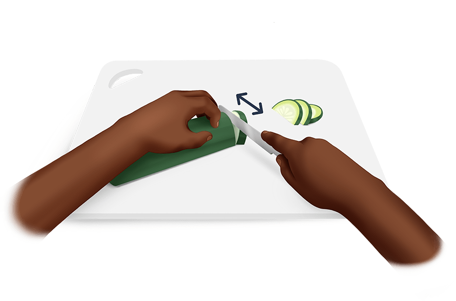 Couper avec un couteau - Technique B