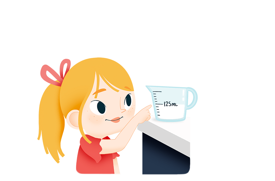 Mesurer des ingrédients liquides avec une tasse à mesurer - Technique D