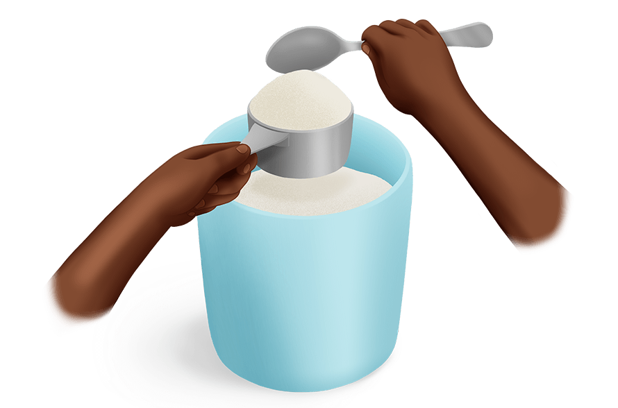 Mesurer des ingrédients secs avec une tasse à mesurer - Technique A 