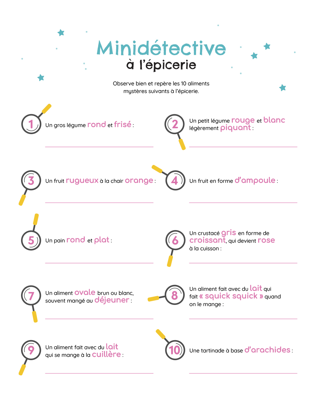 Jeu de mots mystères à l’épicerie