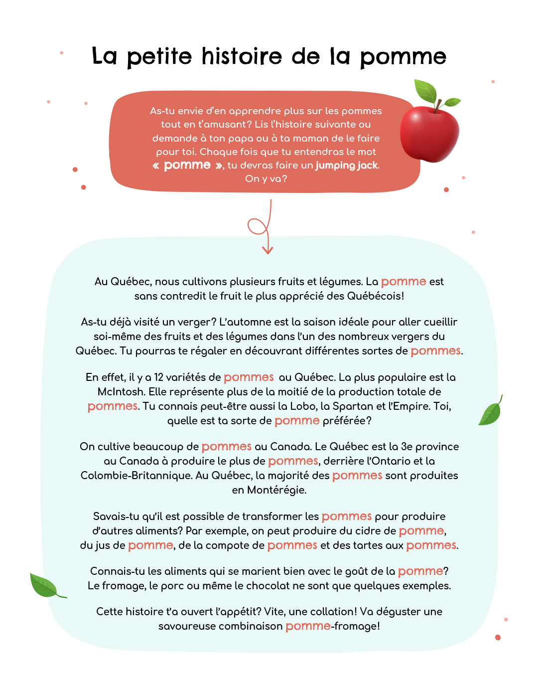 Histoire pour bouger