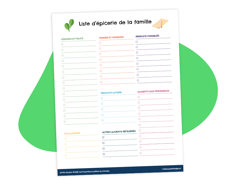 Liste d'épicerie