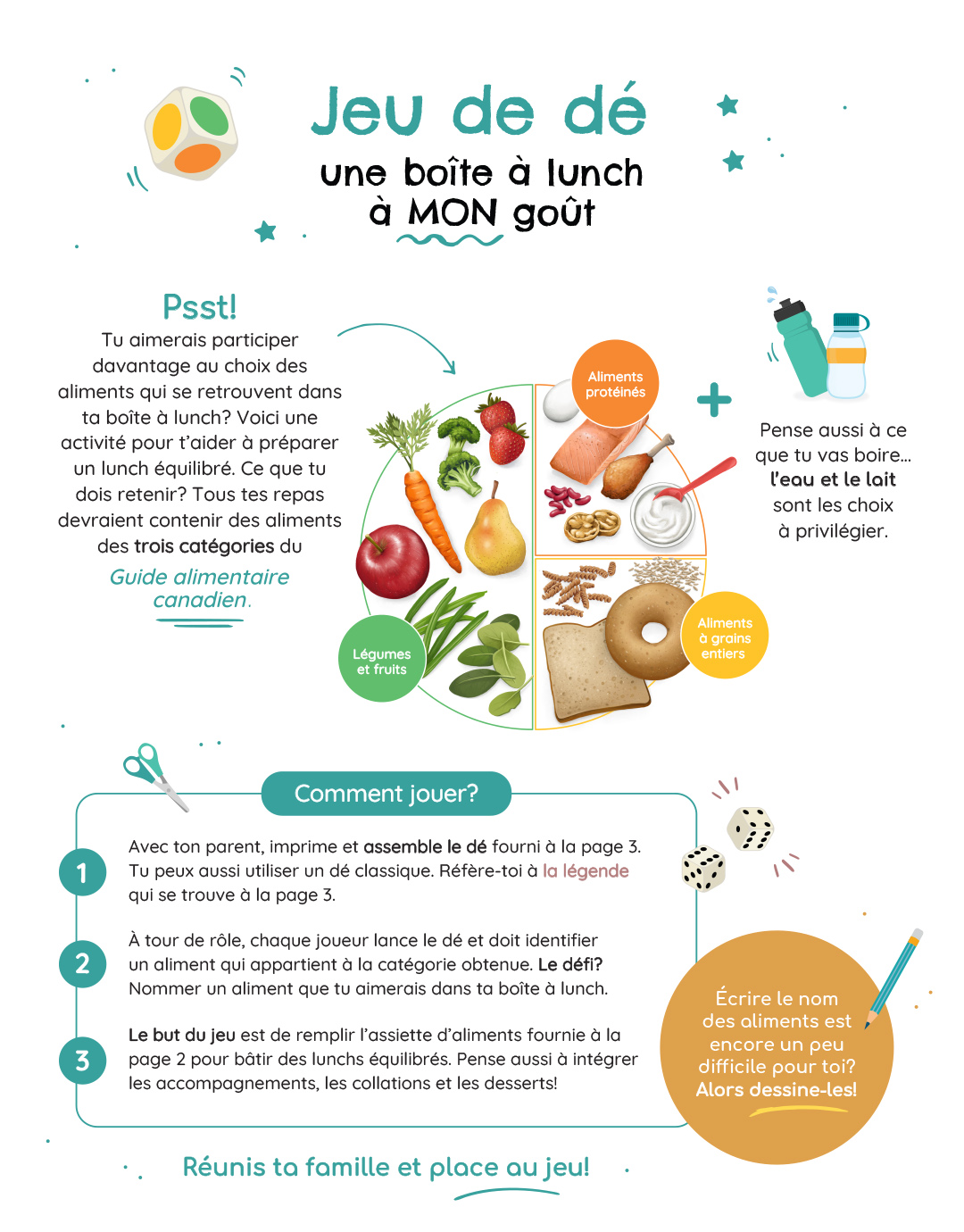Jeu de dé : une boîte à lunch à MON goût